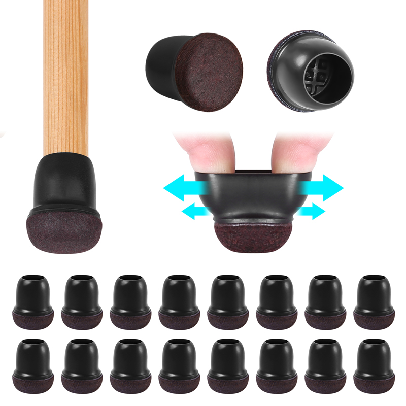 Sit Up Bar Floor - 16PCS Black Silicone Chair Leg Floor