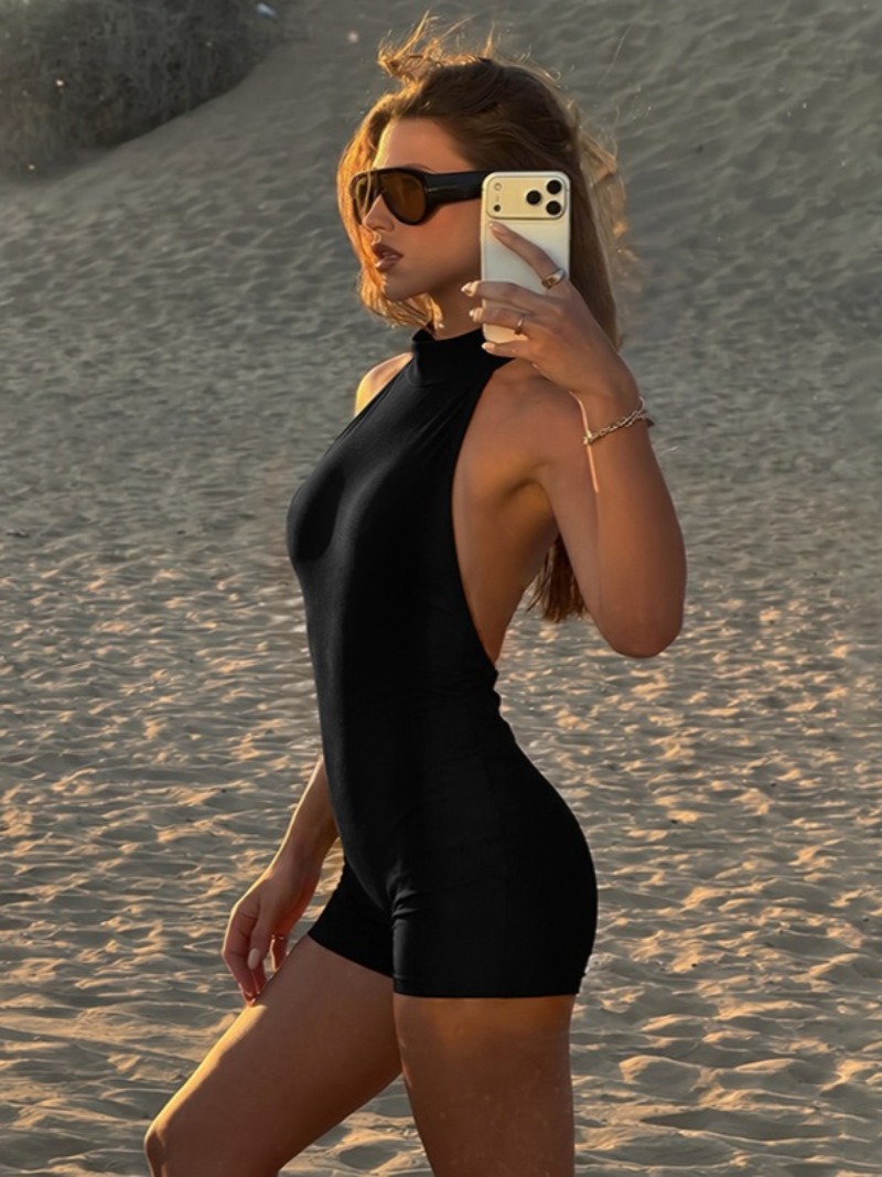 Yoga Overall Fitness - Sexy Halter Neck Sleeveless Bodysuits Women's