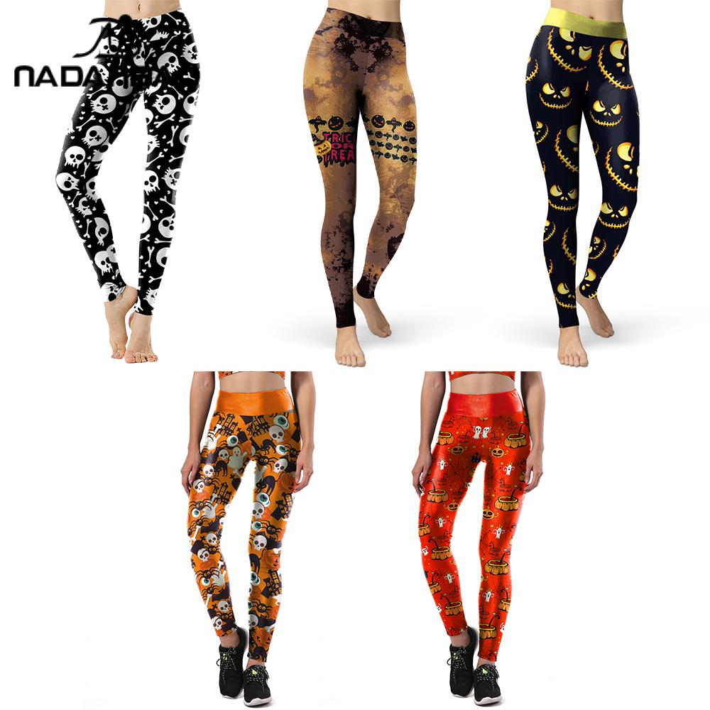 Yoga Fitness Holiday - Nadanbao Skull Ghost Printed Women Leggings