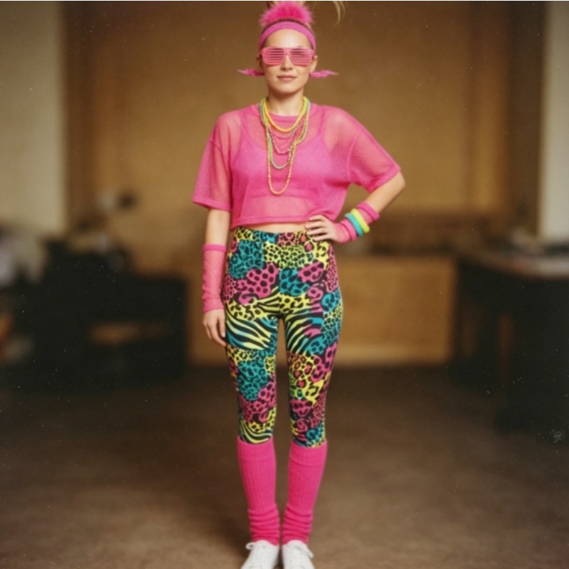 Yoga Fitness Holiday - 1980s Retro Dance Party Wear Breathable