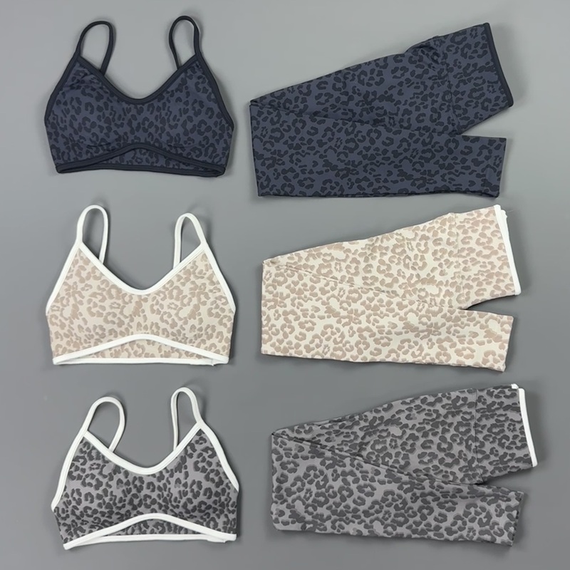 Yoga Fitness Kleidung - 2 Pieces Yoga Set Women Leopard