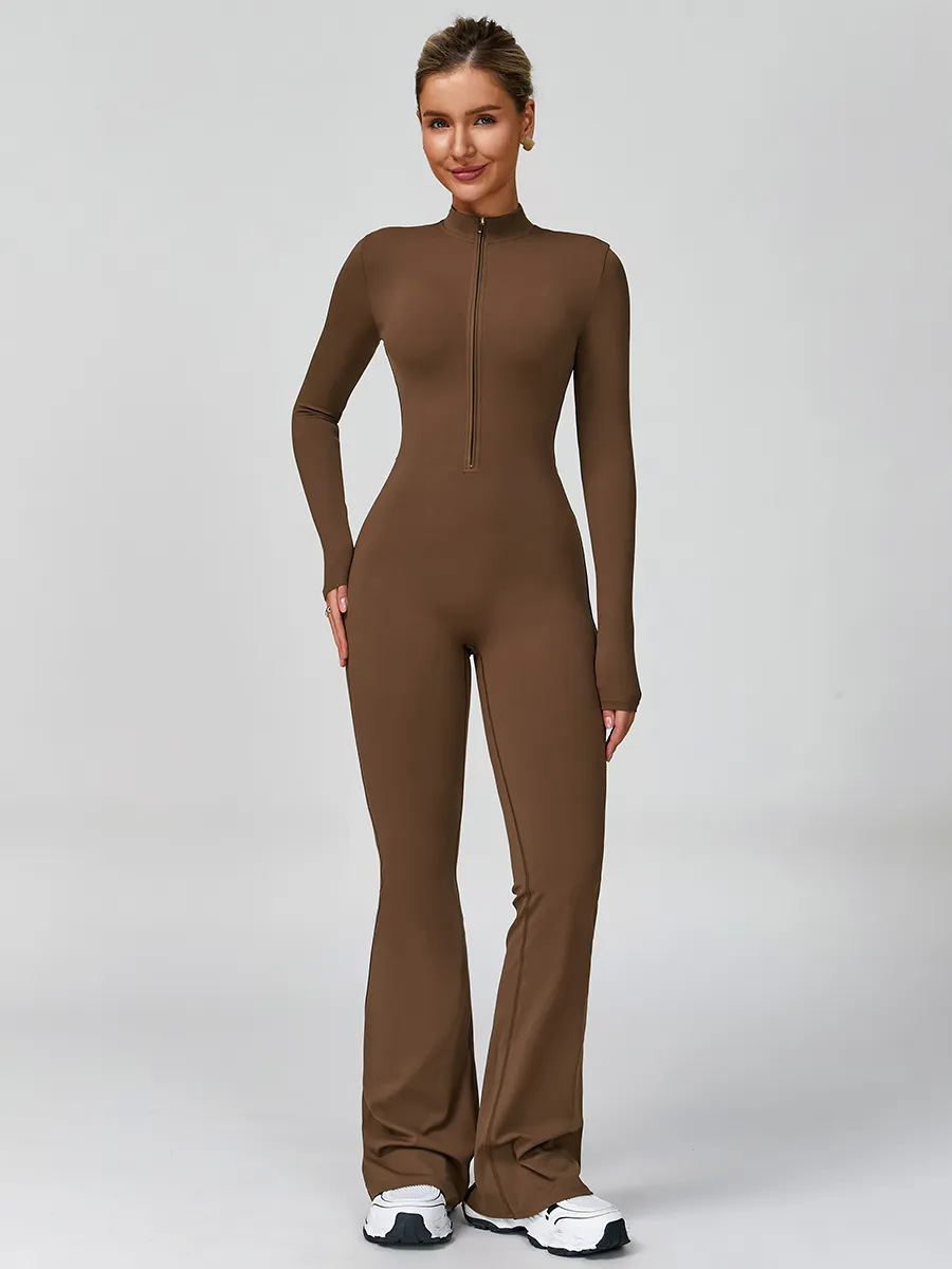 Elegant Zip-up Solid Jumpsuits - огляд і ціна Yoga Overall Fitness