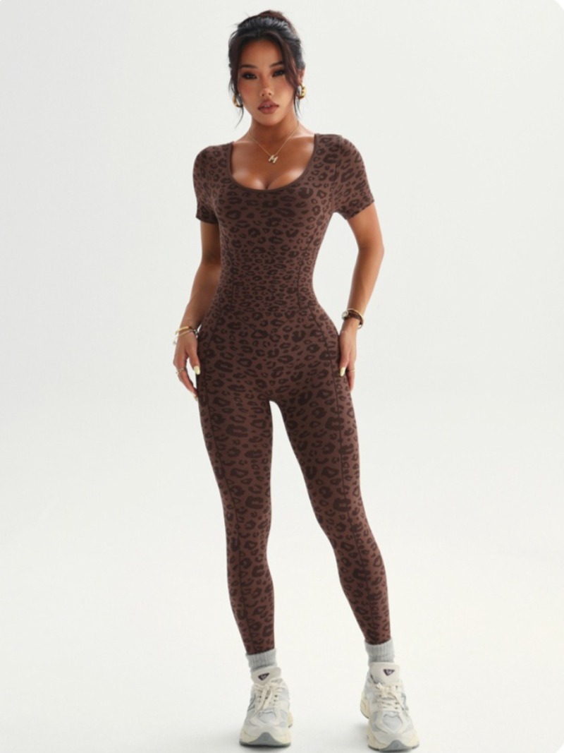 Women's Backless Leopard Jumps - огляд і ціна Yoga Overall Fitness